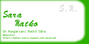 sara matko business card
